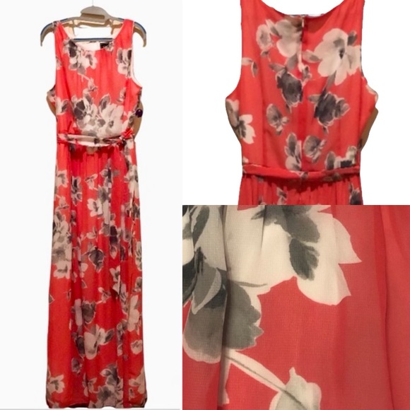 JH Dresses & Skirts - NWOT Floral Sleeveless Maxi Dress Size 16